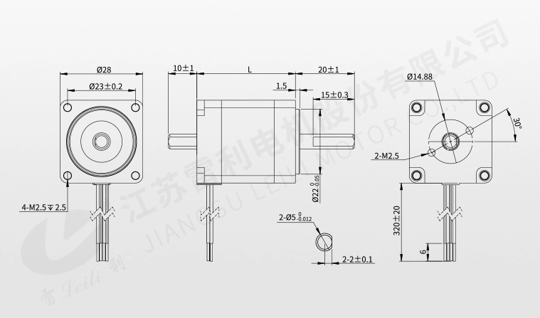 28-Series Hybrid Stepping Motors of Mechanical Dimensionsmm