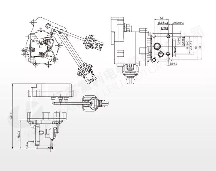 Mechanical Dimension for DC Brushless Pump 500W Electronic Oil Pump