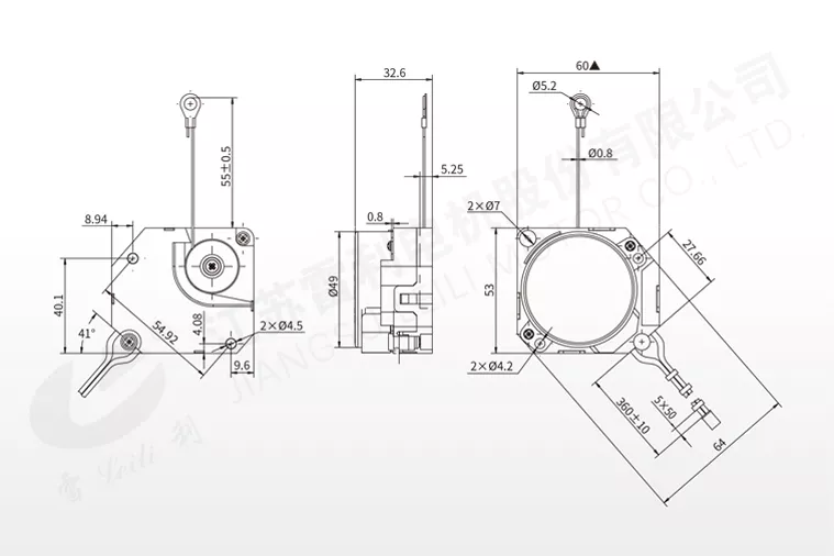 Mechanical Dimensions For TJA Household Ventilation Motor