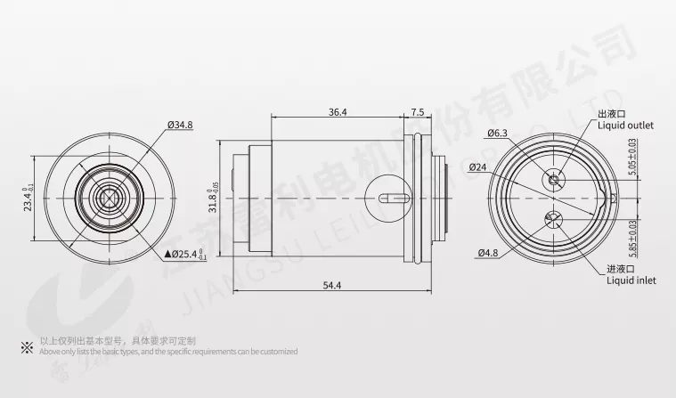 Mechanische Abmessungen für die Kolbenpumpe ZSB13-1