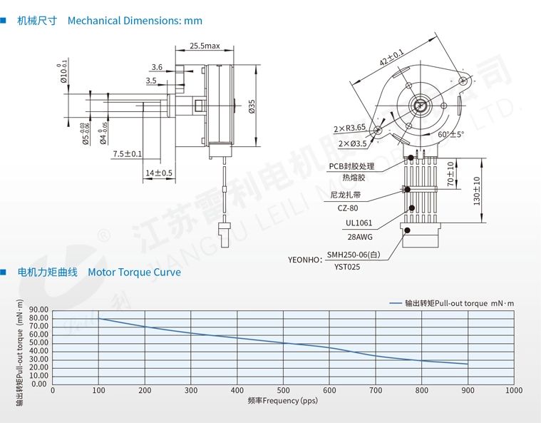 PM Stepper Motor 35BY412 114G dimensions