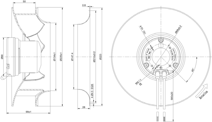Φ225 EC Backward-curved Centrifugal Fan