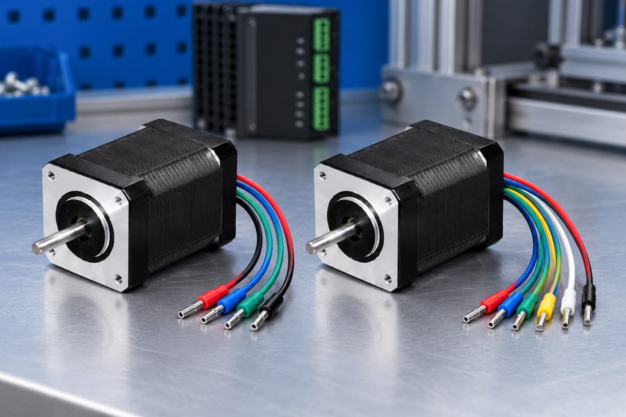 Four Wire And Six Wire Stepper Motors
