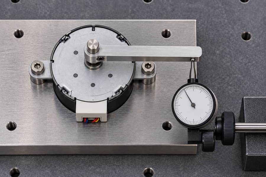 Geared Stepper Output Lost Motion Measurement Geared Stepper Output Lost Motion Measurement
