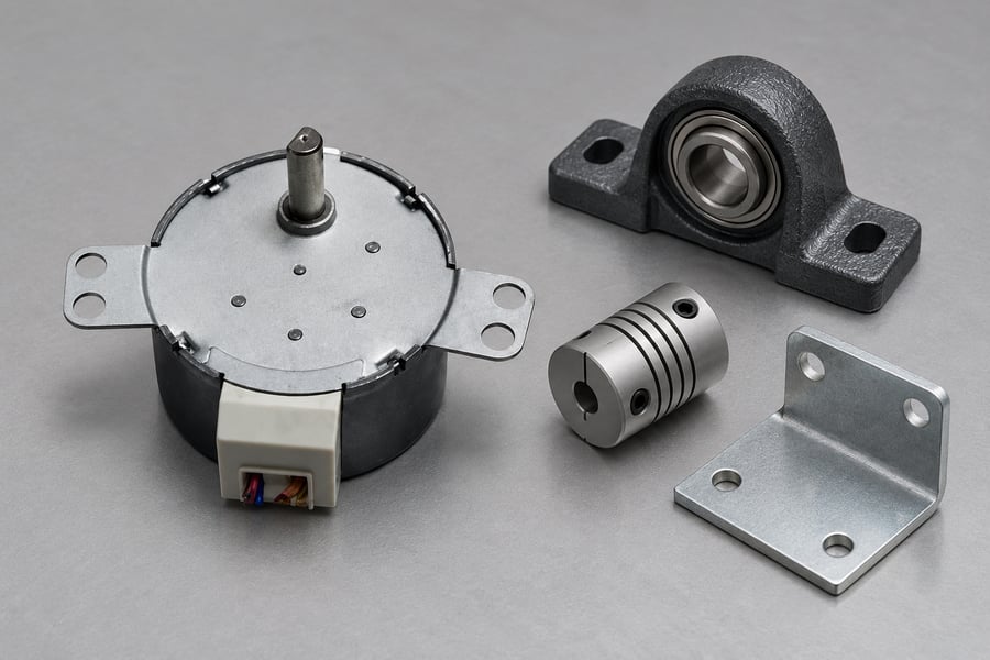 Geared Stepper Output Support And Service Access