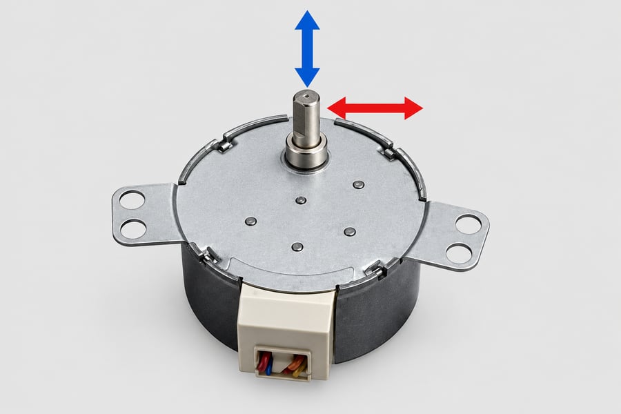 Geared Stepper Radial And Axial Load Directions