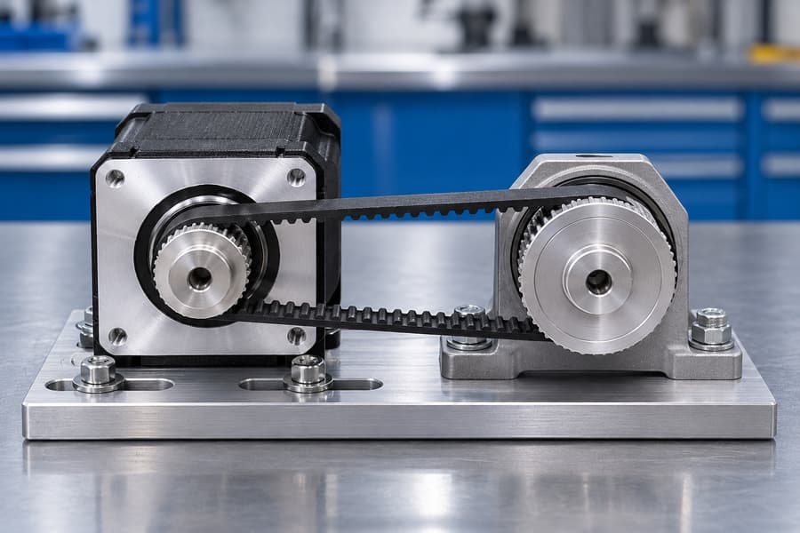 Stepper Motor Timing Belt And Pulley Support